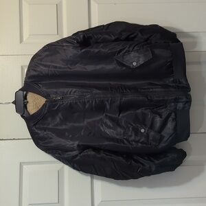 NWOT. Forever 21. Black Bomber Jacket. W/ lining. Reversible.